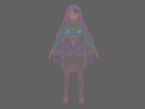 Cute stylized woman V35552 3D 模型