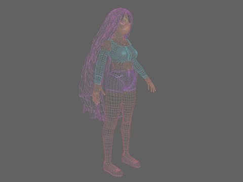 Cute stylized woman V35552 3D 模型
