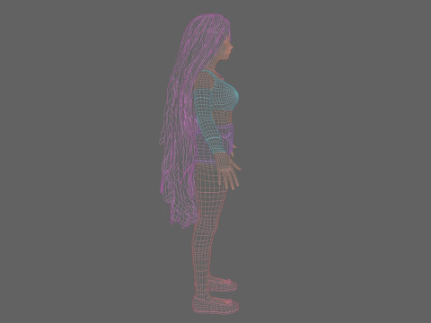 Cute stylized woman V35552 3D 模型