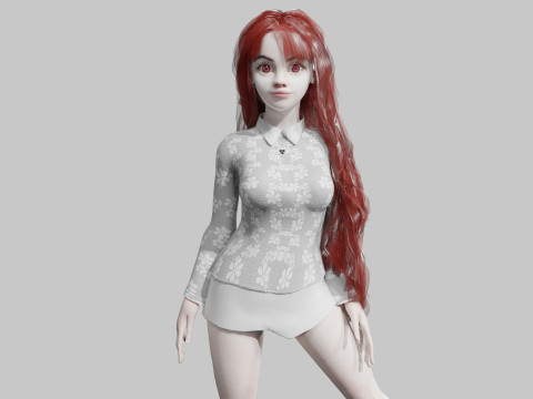 Cute teen woman V39010 3D Model