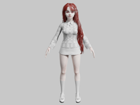 Cute teen woman V39010 3D Model