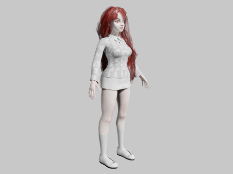 Cute teen woman V39010 3D Model