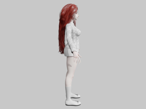Cute teen woman V39010 3D Model