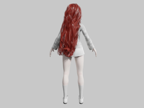 Cute teen woman V39010 3D Model