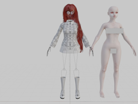 Cute teen woman V39010 3D Model