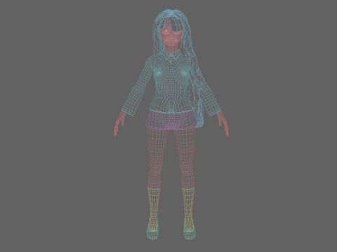 Cute teen woman V39010 3D Model
