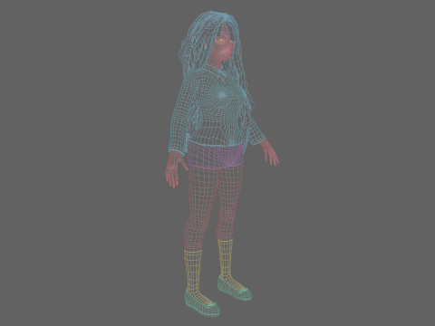 Cute teen woman V39010 3D Model