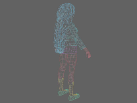 Cute teen woman V39010 3D Model