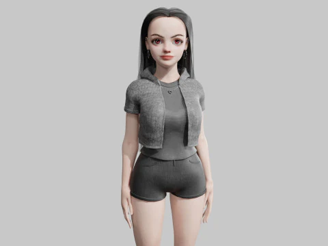 프리티 베이직 우먼 V36034 3D 모델