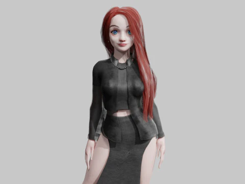 꽤 아름다운 여인 V41950 3D 모델