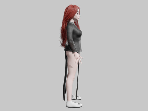 Pretty Beautiful woman V41950 3D Model