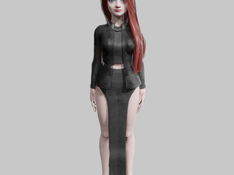 Pretty Beautiful woman V41950 3D Model