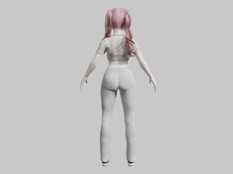 Pretty Cartoon woman V41195 3D Model