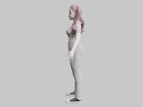 Pretty Cartoon woman V41195 3D Model