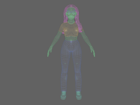 Pretty Cartoon woman V41195 3D Model