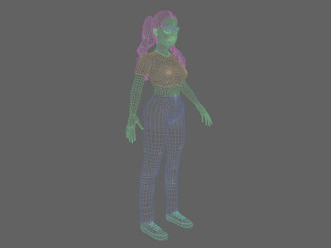 Pretty Cartoon woman V41195 3D Model