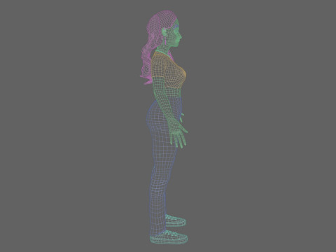 Pretty Cartoon woman V41195 3D Model