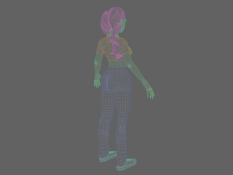 Pretty Cartoon woman V41195 3D Model