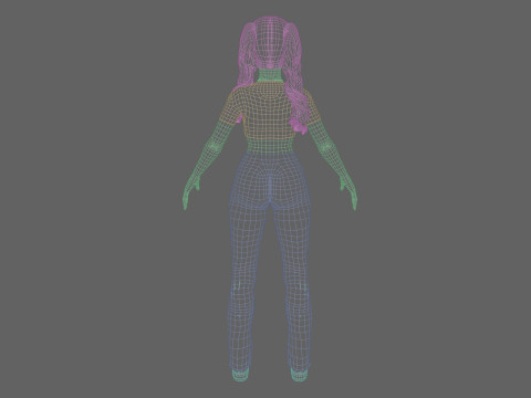 Pretty Cartoon woman V41195 3D Model