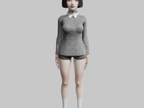 Pretty classic woman V34044 Model 3D
