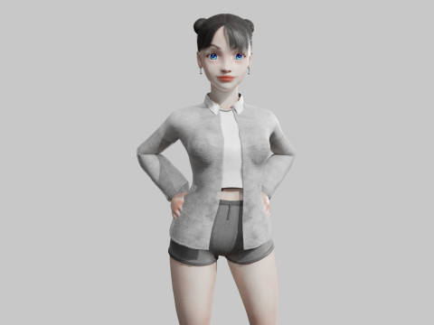 Pretty cool woman V30183 3D Model