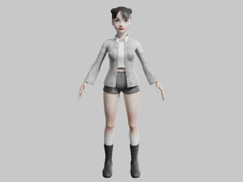 Pretty cool woman V30183 3D-Modell