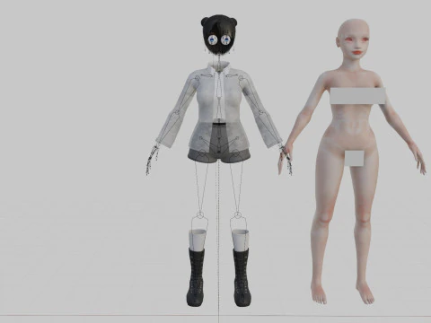 Pretty cool woman V30183 3D Model