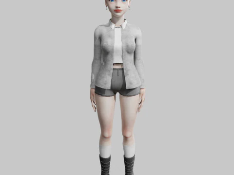 Pretty cool woman V30183 3D Model