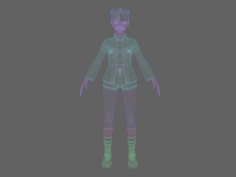 Pretty cool woman V30183 3D Model