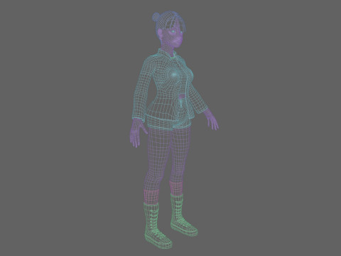 Pretty cool woman V30183 3D-Modell
