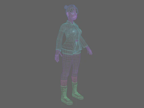 Pretty cool woman V30183 3D Model