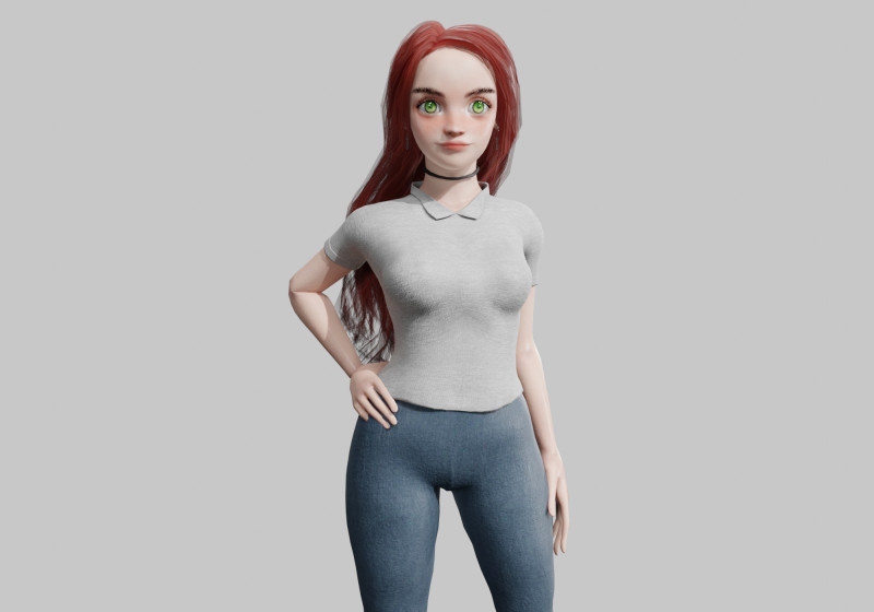 Pretty cute Woman V42151 3Dモデル .c4d .max .obj .3ds .fbx .stl .blend 