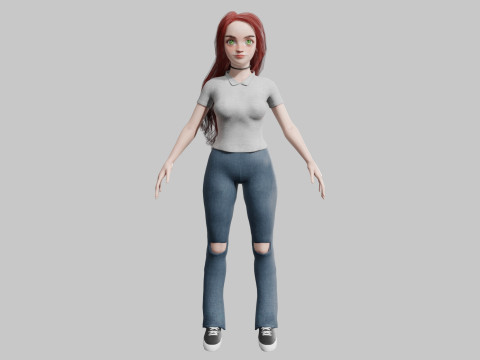 Pretty cute Woman V42151 3Dモデル