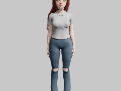 Pretty cute Woman V42151 3Dモデル