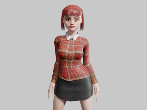 Pretty school woman V24366 3D Model