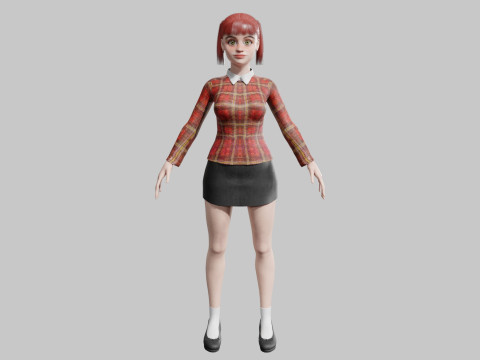 Pretty school woman V24366 3D Model