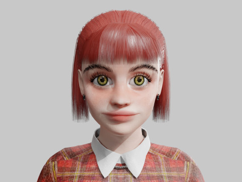 Pretty school woman V24366 3D Model