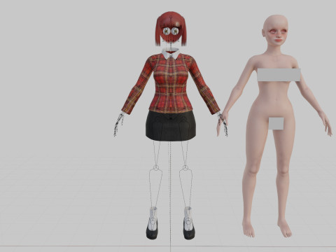 Pretty school woman V24366 3D Model