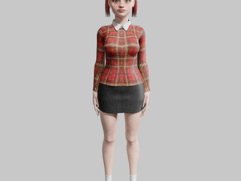 Pretty school woman V24366 3D Model