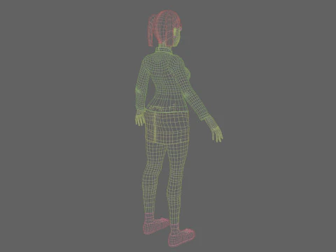 예쁜 여고생 V24366 3D 모델