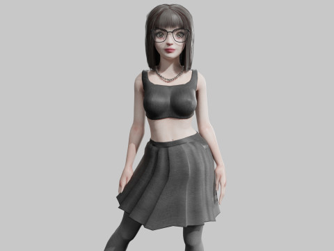 Pretty stylized woman V35062 3D Model