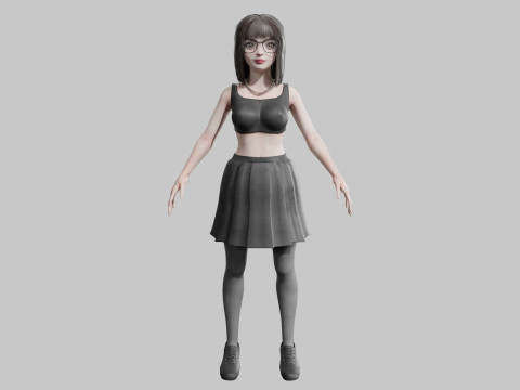 Pretty stylized woman V35062 3D Model