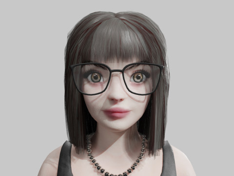 Pretty stylized woman V35062 3D Model