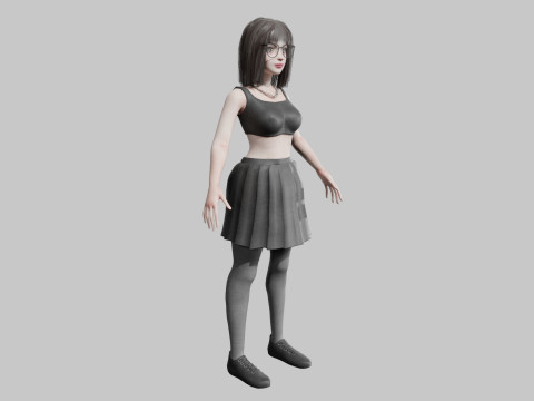 Pretty stylized woman V35062 3D Model
