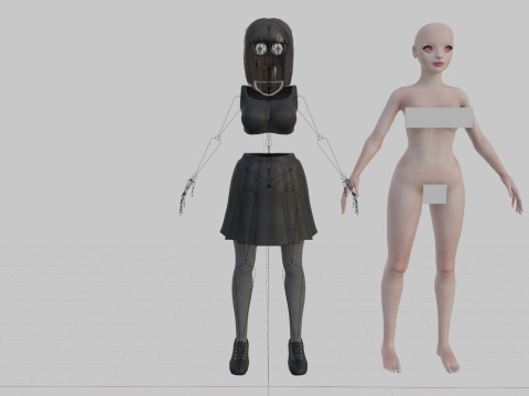 Pretty stylized woman V35062 3D Model