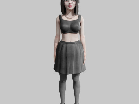 Pretty stylized woman V35062 3D Model