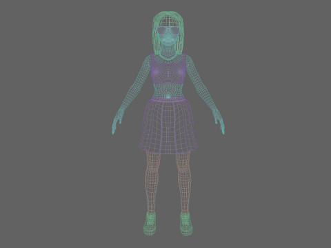 Pretty stylized woman V35062 3D Model