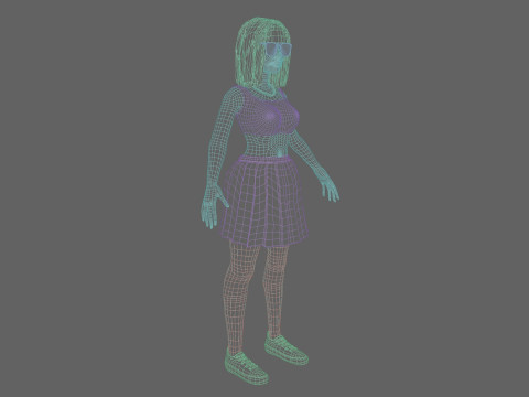 Pretty stylized woman V35062 3D Model