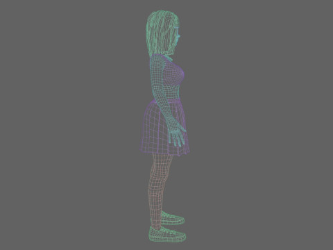 Pretty stylized woman V35062 3D Model