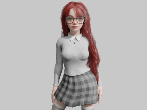 꽤 달콤한 여자 V41086 3D 모델